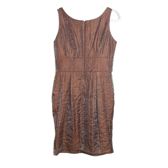 Jessica Howard 2-Piece Set Beaded Midi Cocktail Dress Metallic Bronze Size 6 - Picture 4 of 5